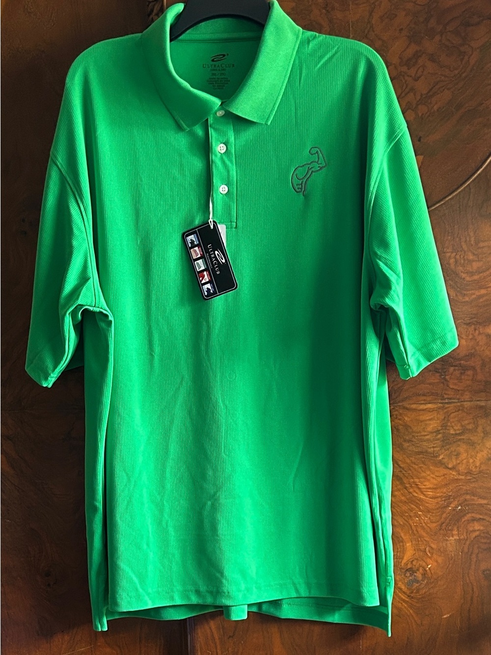 Men's UltraClub 8445 Bright Green Performance Polo